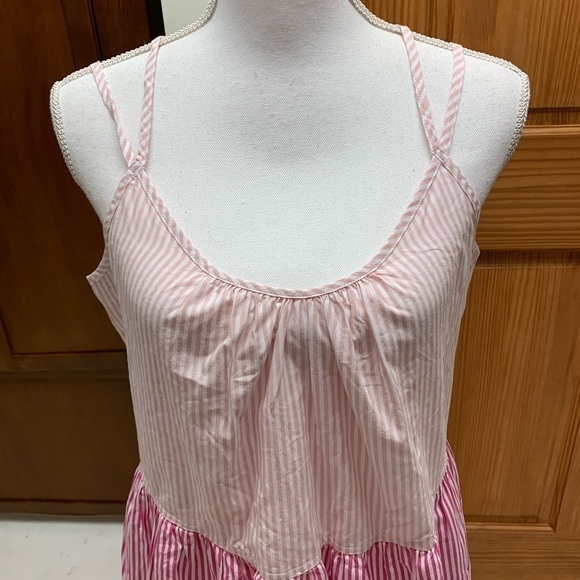 Free Assembly tiered striped maxi sundress adjustable spaghetti straps MED - Picture 5 of 8